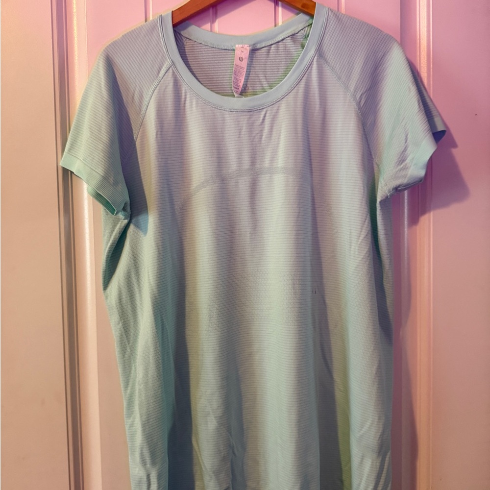 lululemon swiftly short sleeve hip length size 16 ideal mint